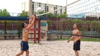 Volleyball buddies Jeremy Bilding and Landon Mycles also love anal