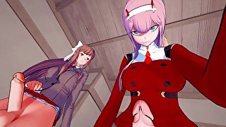 Futa crossover Zero Two X Monika Taker POV