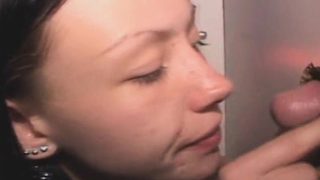 Brunette Amateur Sucks Dick And Takes Facial At Glory Hole