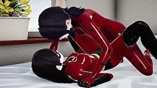 futanari Marinette Ladybug fucks Violet the Incredibles