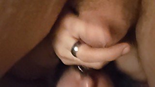 Licking my own pierced cock