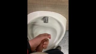 Wanking in public toilets and had big cumshot in urinal