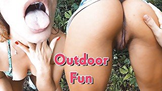 Quick Fuck before Gym with Hot Fitness Girl in a Public Park - Outdoor Pov