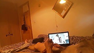 Wanking while watching porn