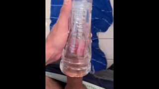 Slow thrust and stroke Clear Fleshlight pilot