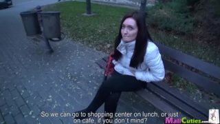 Pretty young tart in beautiful amateur video in public