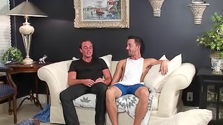 Skinny gay guy with short dark hair enjoying a mind-blowing fuck