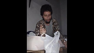 Male Mukbang taking a pepsi and eating biscuits