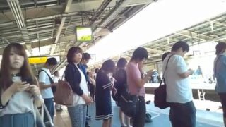 Delightful Japanese hussy in public