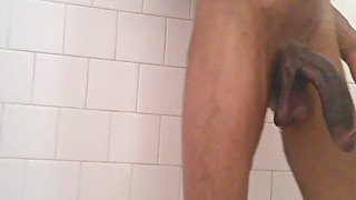 Shower masterbation long dick and balls