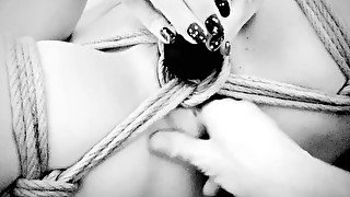 I tied her up and made her torture her pussy - sexual shibari clit multiple orgasm - amature fun