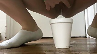 Quick styrofoam Cup Pee