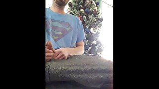 Masterbation hard dick in living room