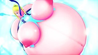 Samus in Zero Suit - Water Filling Body Inflation 3 (Nude)  Imbapovi