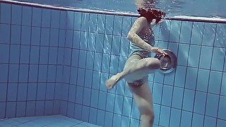 Hot naked girls underwater in the pool