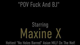 Mega Busty Asian Hottie Maxine X Squirts Time And Time Again With Big Cock!