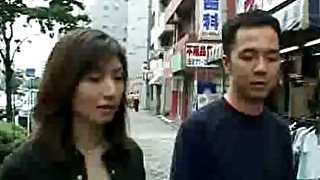 Asian Girl picks up guy and gives him a Blowjob