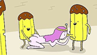 Princess Bubblegum Gets Gangbanged by Banana Guards