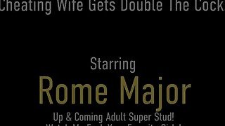 Cheating Wife Gets Double Dick! Aria Khaide Fucked By Rome Major And Bro!