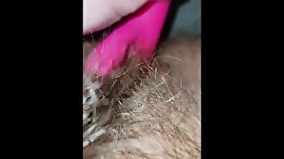 Vikki Bush hairy pussy pink vibrator