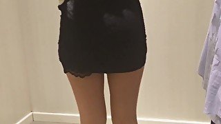 Public Dressing Room Masturbation And Showing Ass, Pussy, Feet And Tits