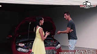 German horny milf seduces a guy for hardcore fuck