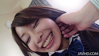 Stunning college girl Sakura Anna gives a head on POV video