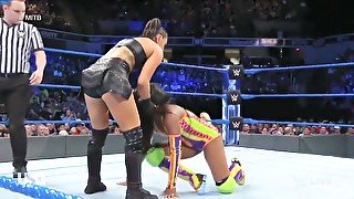 WWE Sonya Deville Black Latex Ass Smackdown MITB 05-22-2018