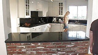 Cooking wife with big tit gets fucked in the kitchen