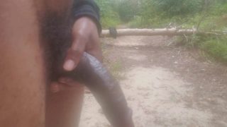 Stroking this Big Dick in public