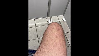 Jerking off public toilet. Cumshot. Understall cruising