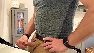 Beating My Meat In The Bathroom Verbal Masturbation And Cumming In Khaki Pants