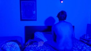 Trans Girl Riding Neon Dildo Under Black Light