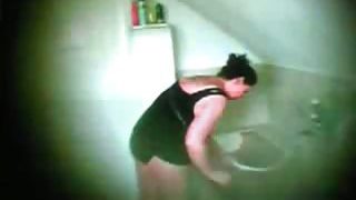 Catching my Mom on hidden cam in bathroom