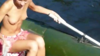 Amateur italian Natasha in the boat