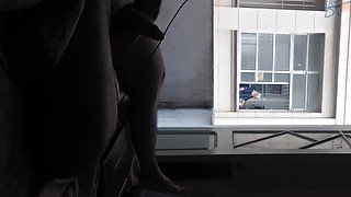 Naked masturbation for blond neighbor at window 2