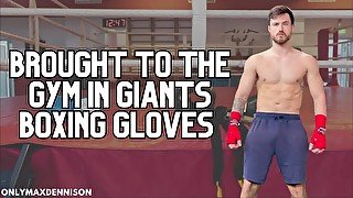 Macrophilia - brought to the gym in giants boxing gloves