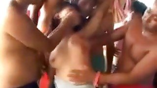 Japanese Public Gangbang!