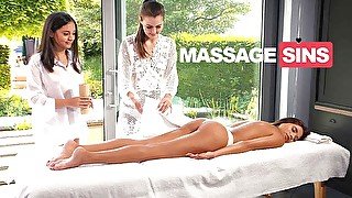 Three girl massage sex at MassageSins