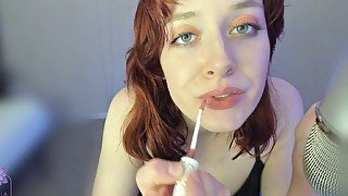 ASMR sweet lip gloss kisses