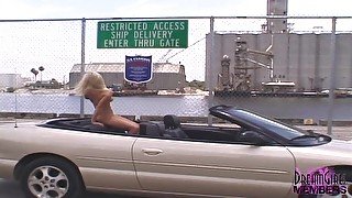 Hot Blonde Pussy Bared In Public