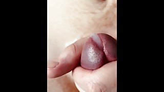 Closeup quick handjob and cumshot