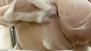 Bbw Soapy Natural Boobs Shower Wash