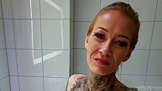 Inked-up, rough-looking bitch Amanda Doll gets fucked in POV