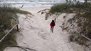 After breakfast she deserves a massage until her juice comes. Holiday Baltic Sea Poland.