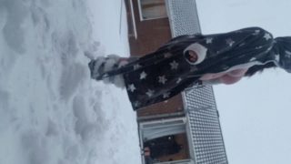 Fooling around in the snow with ella dearest