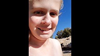 Hot Mom pisses and Masturbates in public  Sexy wife Strips naked in public