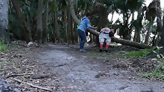 Woman Beats Man With Stick