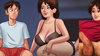 Guy fucks two milf - summertime saga game porn