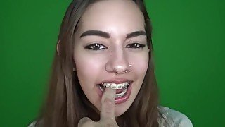 Braces BabyDoll Bites The Hand That Fucks Her